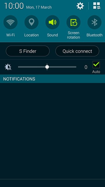 Slide your finger down the display starting from the top edge of your phone.Press the settings icon.