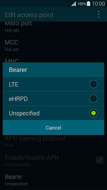 Press Unspecified.