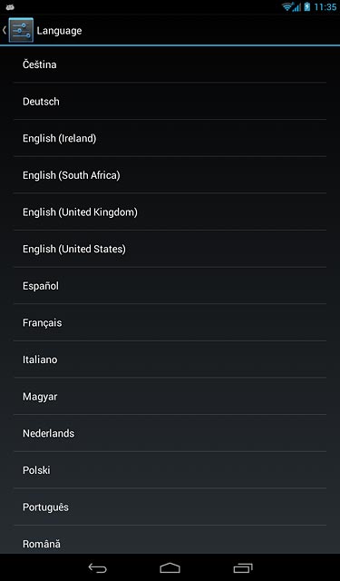 Press the required language.