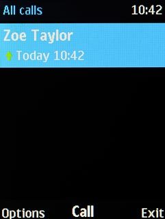 Highlight the required call and press the Navigation key.