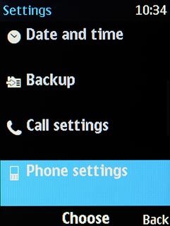 Scroll to Phone settings and press the Navigation key.