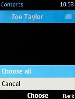 Scroll to Choose all and press the Navigation key.