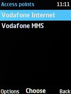 Scroll to the data connection and press the Navigation key.