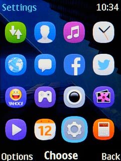 Scroll to Settings and press the Navigation key.