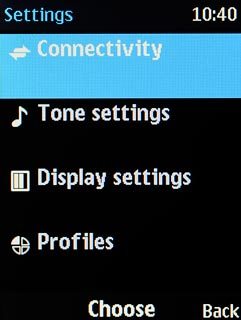 Scroll to Connectivity and press the Navigation key.