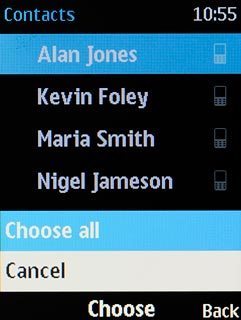 Scroll to Choose all and press the Navigation key.