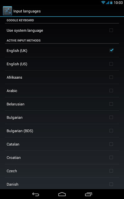 Press the required language to add it.