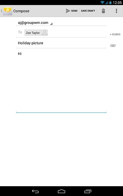 Press the attachment icon.