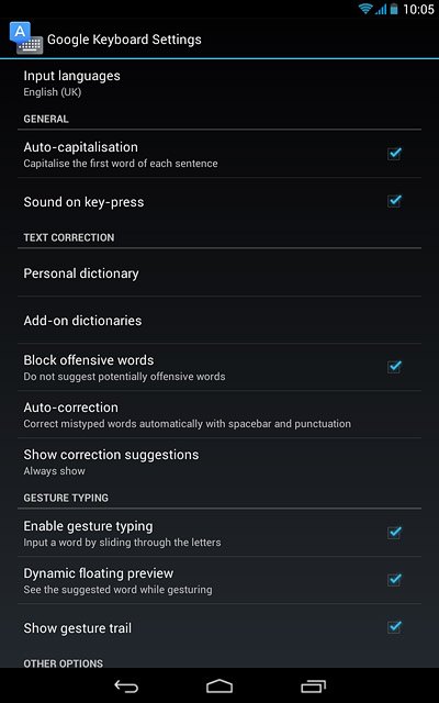 Press the home icon to save the settings and return to the home screen.
