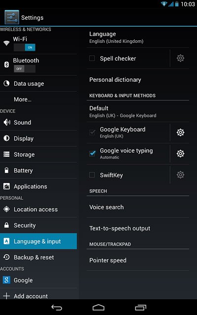 Press the settings icon next to 