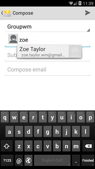 Key in the first letters of the required contact.Matching contacts are displayed.Press the required contact.Repeat the procedure to add more recipients.