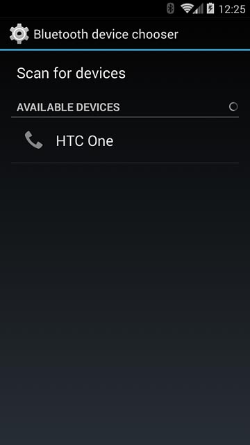 Your phone now searches for devices and after a moment, a list of Bluetooth devices within range is displayed.Press the required Bluetooth device.The file is sent.