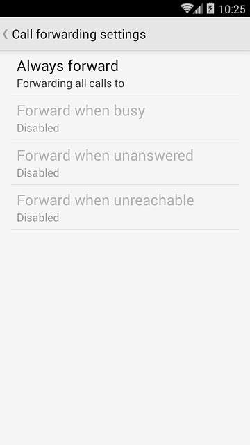Press one of the following options:Always forward