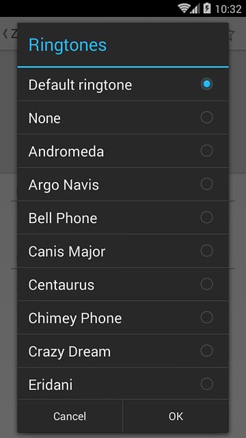 Press the different ring tones to listen to them.