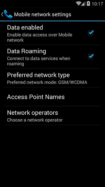 Press Preferred network type.