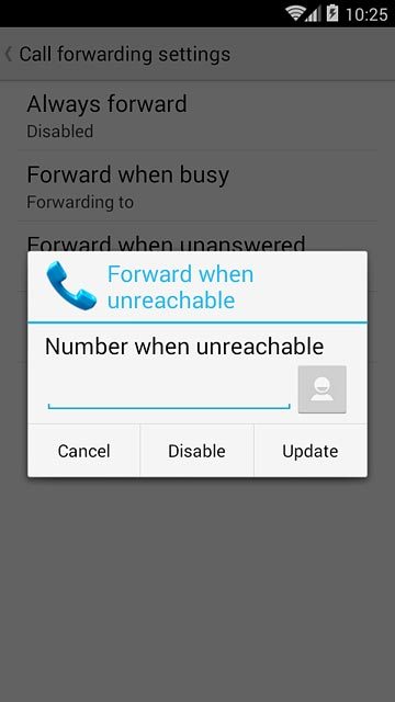 Press Disable.Repeat until all diverts have been cancelled.