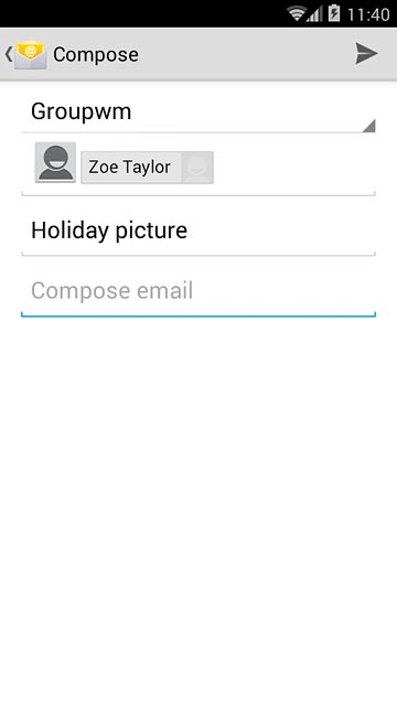 Press Compose email and write the required text.