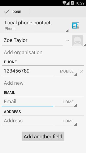Press Email and key in the required email address.