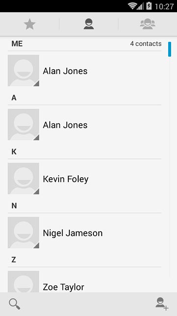 Press the new contact icon.