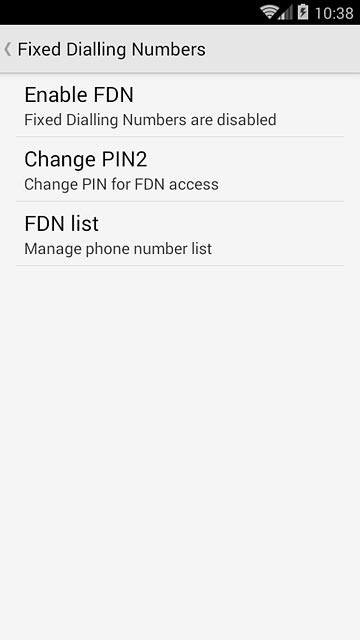 Press Enable FDN or Disable FDN (depending on the current setting).