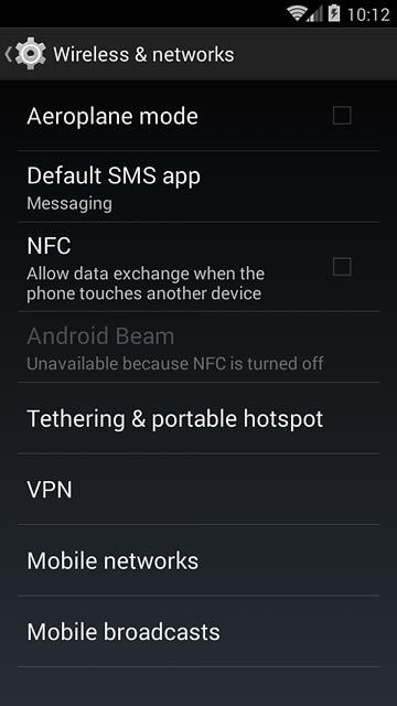 Press Mobile networks.