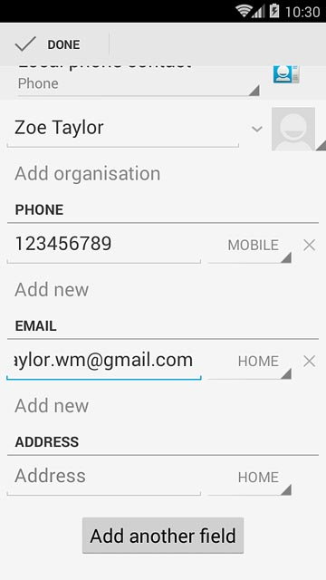 Press the drop down list next to the email address.