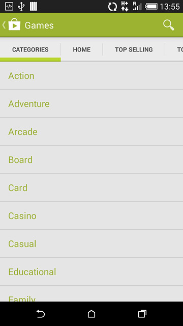 Press CATEGORIES.Go to the required category.