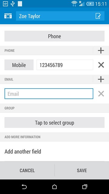 Press Email and key in the required email address.