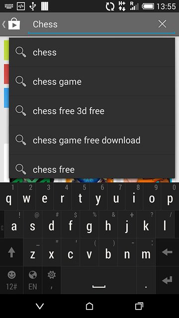 Key in the name of the required app and press enter.