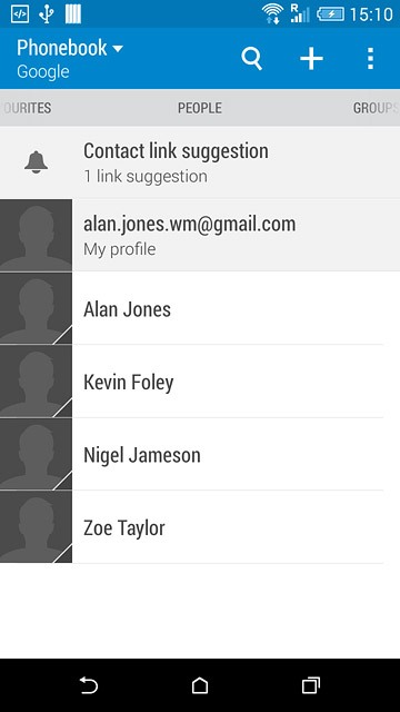 Press the new contact icon.