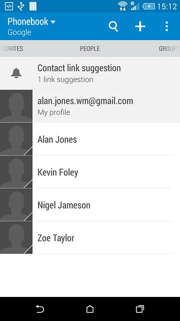 Press the required contact.