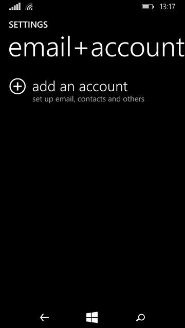 Press add an account.