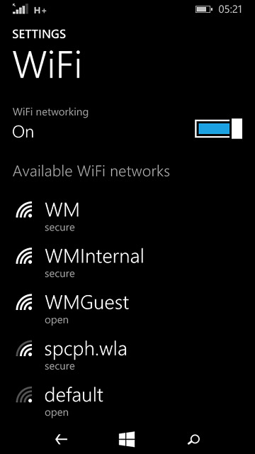 A list of Wi-Fi networks within range is displayed.Press the required Wi-Fi network.