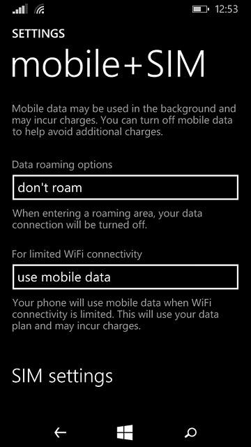 Press SIM settings.