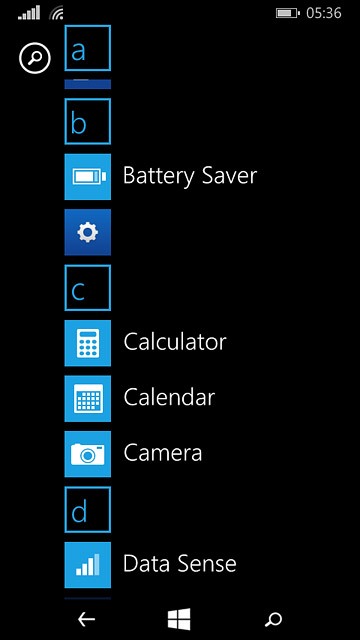 Slide your finger left across the display to open the main menu.Press Data Sense.