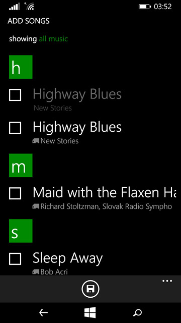 Press the required audio files to select them.