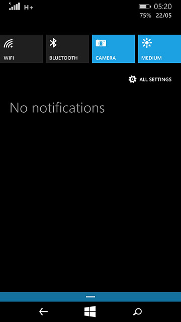 Slide your finger down the display starting from the top edge of your phone.Press the Wi-Fi icon.