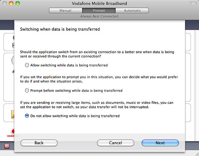 Do not allow switching while data is being transferred