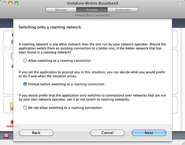 Prompt before switching to a roaming connection