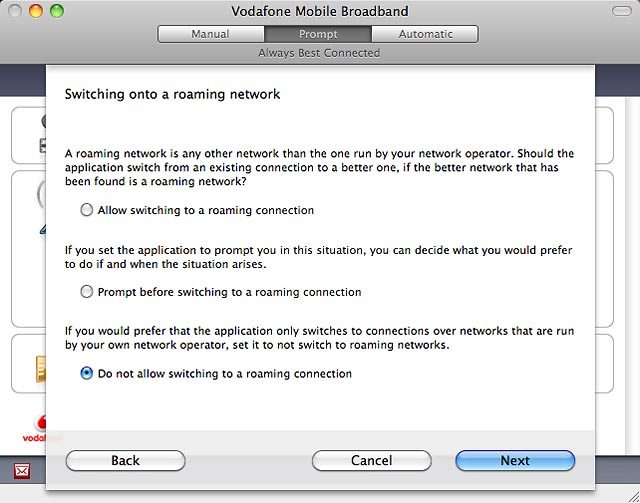 Do not allow switching to a roaming connection