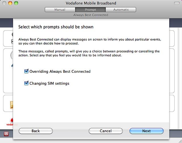 Click Overriding Always Best Connected to turn the function on or off.