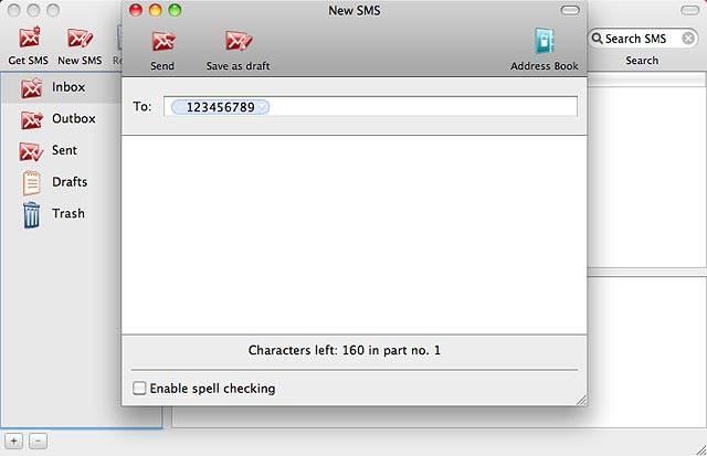 Click the text input field and write the text message.