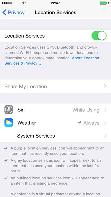 Press Privacy to save the settings.