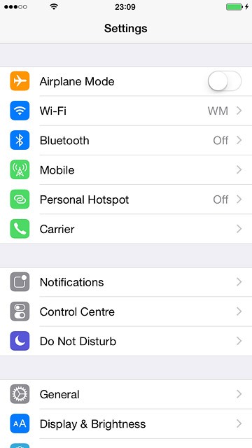 Press Personal Hotspot.