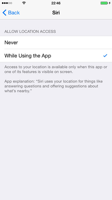 Press the required setting.