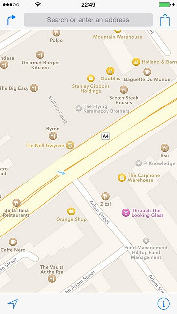 Press Search or enter an address.