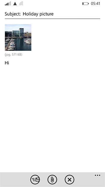 Press the send icon when you've finished your email message.