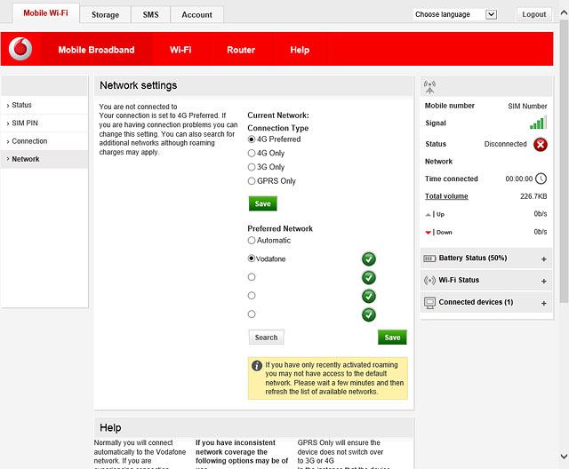 Your router searches for networks within range.Highlight the required network and click Save.The screen will tell you if you have access to the network you've chosen.