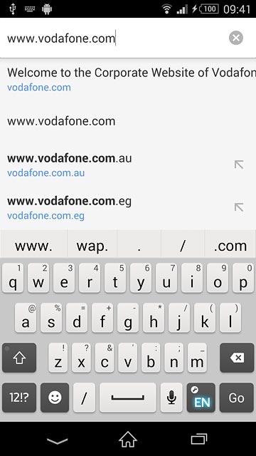 Key in the address of the required web page and press Go.