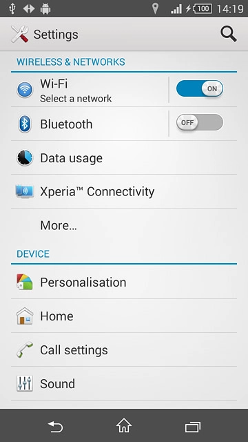Press Bluetooth.